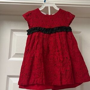 Elegant Red Lace Kids Dress